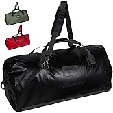 LEGEND Waterproof Duffel Bag - Heavy Duty Duffle Bag for Outdoor, Camping, Boating & Travel, Premium PVC Dry Duffel Bag, Motorcycle Dry Bag with Durable Strap & Handles with Large Storage - 80L Black