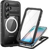 Lanhiem for Samsung Galaxy S26 Case IP68 Waterproof, Black/Clear | Compatible with MagSafe, Shockproof &amp; Dropproof, Built-in Screen/Lens Protector - Full Body Protection for Outdoor
