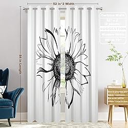 Batmerry White Black Sketch Sunflower Blackout