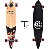 seething 42 Inch Longboard Skateboard Complete Cruiser Pintail,The Original Artisan Maple Skateboard Cruiser Pintail for Cruising, Carving, Free-Style and Downhill
