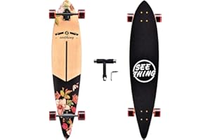 seething 42 Inch Longboard Skateboard Complete Cruiser Pintail,The Original Artisan Maple Skateboard Cruiser Pintail for Cruising, Carving, Free-Style and Downhill