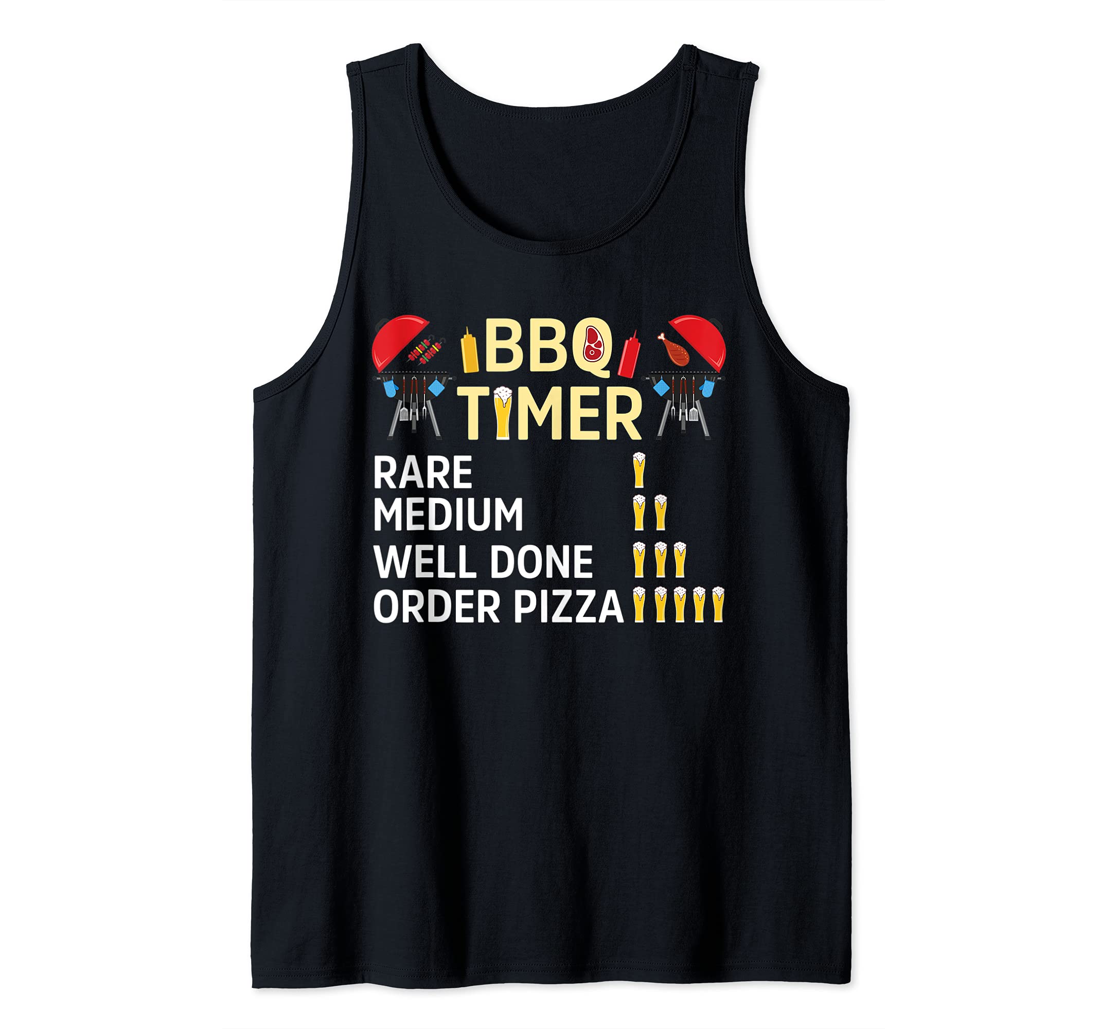Funny BBQ Timer Barbecue Grill master Grilling Drinking beer Tank Top