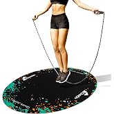 Cheete Jump Rope Mat, Workout Mats for Home Gym Flooring,48"x36" (5mm) | Large Rubber Exercise Mat Indoor Outdoor Shock Absorbing Mat Non-Slip Oval Design for Floor &amp; Rope Protection