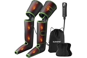 QUINEAR Leg Massager for Circulation and Pain Relief, Foot and Leg Compression Massager with Heat 2 Extender 3Heat 3Mode 3Intensity Calf Massager for Cramps Edema Swelling, FSA HSA Eligible