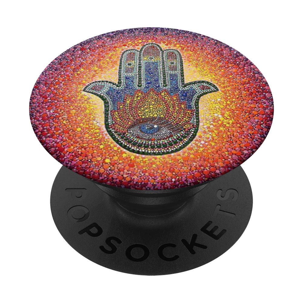 Mandala Hamsa Hand of Fatima, Spiritual Eye Yoga Meditation PopSockets Swappable PopGrip