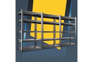 Meulbaty Garage Shelving Heavy Duty, 3 Pack 5 Tier 72” Adjustable Metal Garage Storage Shelves Racks, 2000 lbs Industrial Shelving Utility Unit for Basement Pantry Shed Kitchen, 35.8" W x 16.2" D