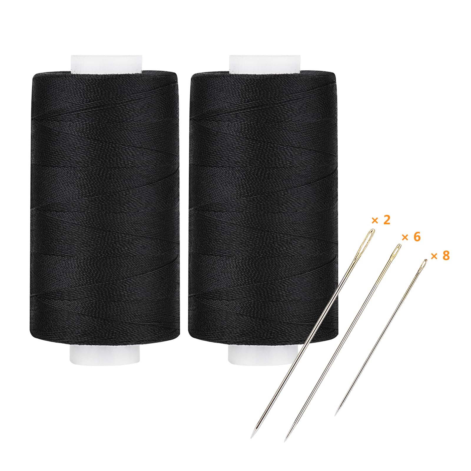 Simthread Sewing Thread Quilting Yarn Affordable All-Purpose Thread 2 Black - 400 Yards/Spool, Polyester 100%