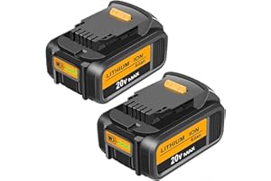 BATTOOL 2Pack 8.0Ah Lithium-Ion Replacement Battery for Dewalt 20V Battery Lithium Max XR DCB200 DCB201 DCB203 DCB204 DCB206 DCB181 DCB180 Cordless Power Tools