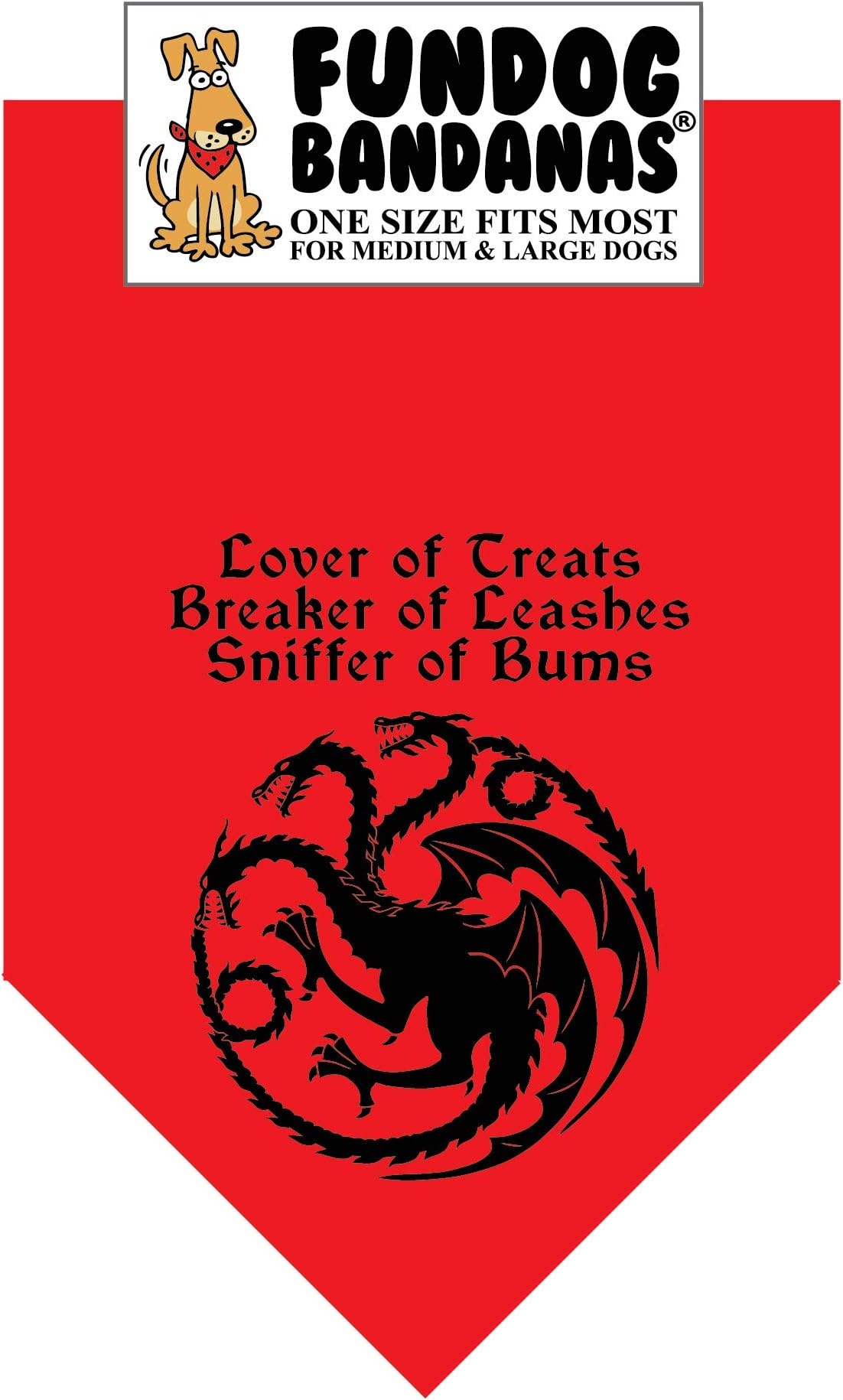 Lover Treats, Breaker Leashes, Sniffer Bums Dog Bandana (Game Thrones - Targaryen)