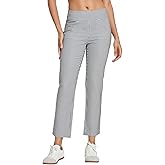 Womens Golf Plaid Pants Stretch Casual Work Ankle Pant for Women Ladies Travel Lounge Athletic Sweatpants with Pockets