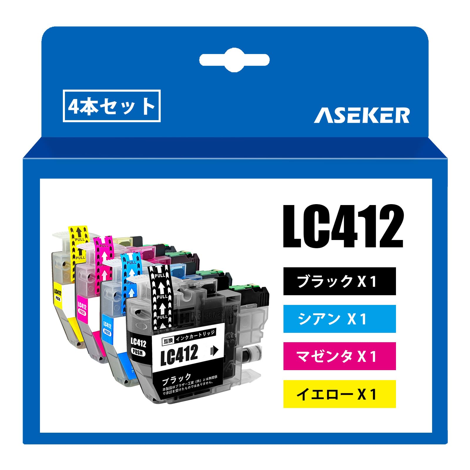 Aseker LC412インク 4色カラーの商品画像