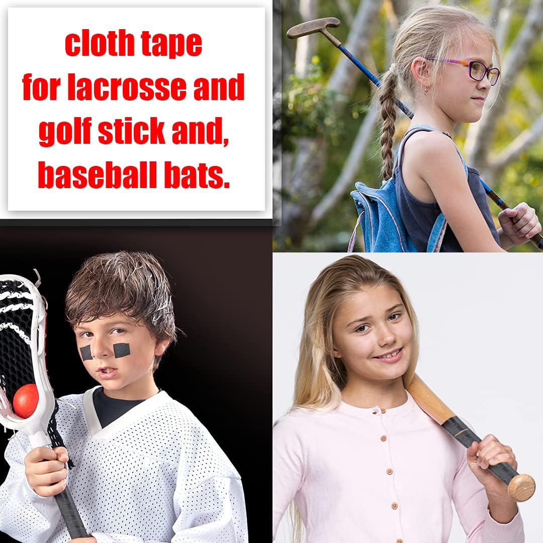 Hockey Tape - Multipurpose Sports Cloth Roll for Roller & Ice Hockey Stick Handles Blades - Grips for Lacrosse Baseball Bat NON-REFLECTIVE Strong Easy Tear - Wire management tapes Golfers tape (Mix) : Sports & Outdoors