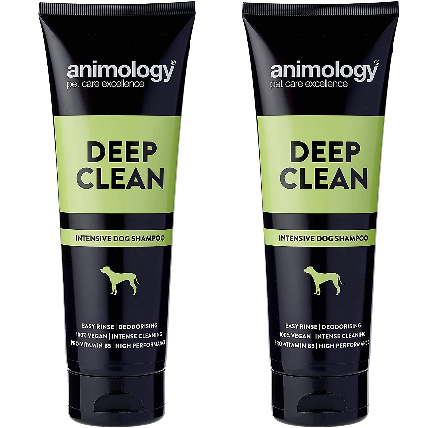 Animology Deep Clean Dog Shampoo | High Performance Deodorising Shampoo for Dogs | With Pro-Vitamin B5 | Intense Cleaning and Easy Rinse Formulation | 250 ml Pack of 2