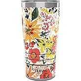 Tervis Traveler Sara Berrenson Retro Floral Triple Walled Insulated Tumbler Travel Cup Keeps Drinks Cold & Hot, 20oz, Stainless Steel