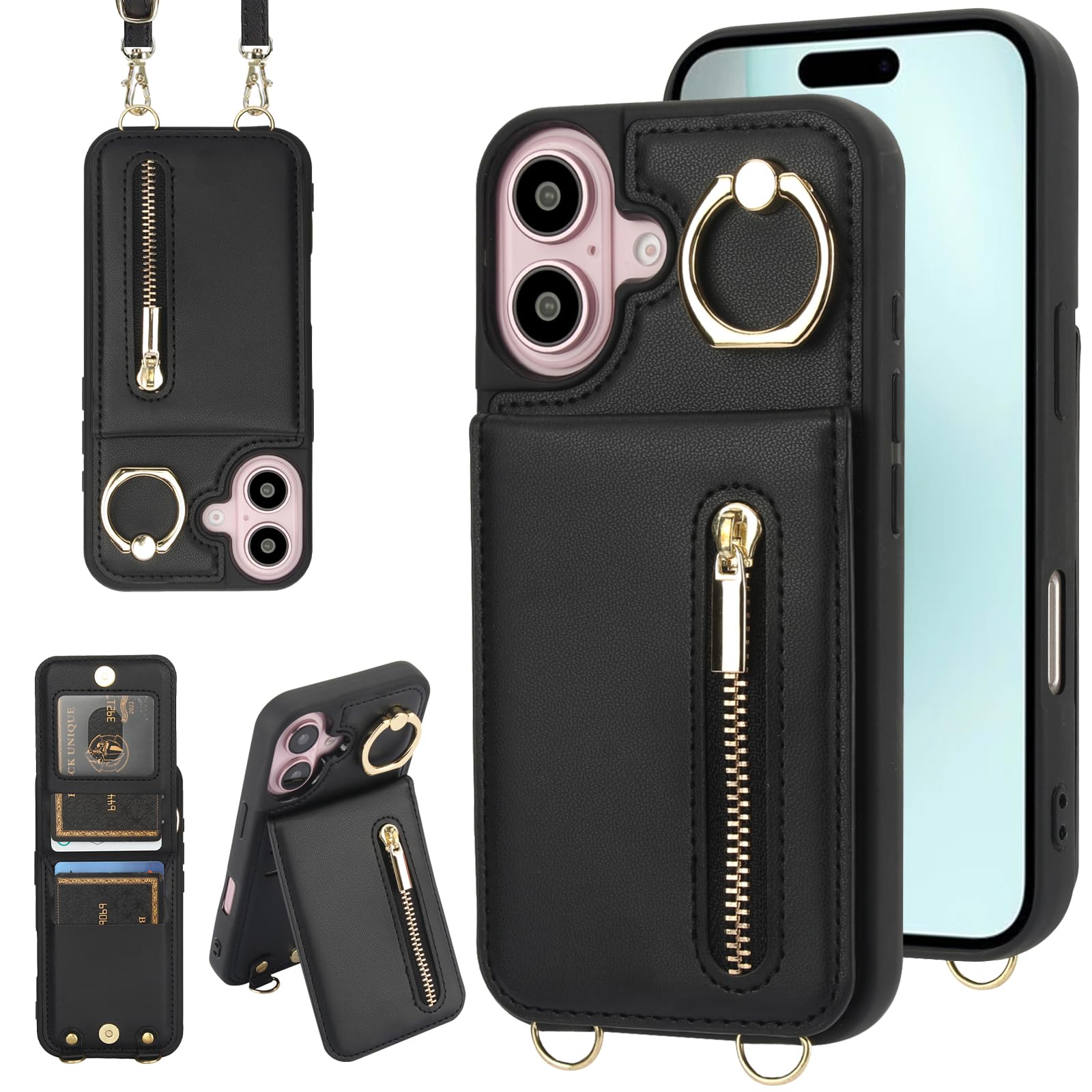 Jcxtrombulous Crossbody Wallet Case for iPhone 16