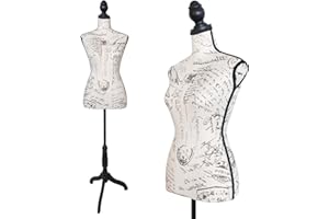 SHAREWIN Female Mannequin Torso Dress Form Manikin Body Sewing Mannequins w/Plastic Tripod Base Stand 58"-67" Adjustable Height