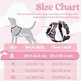 rabbitgoo Dog Harness Small Reflective No Pull Front Back Clips Pink M view 2