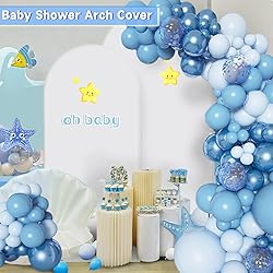 Hemmotop White Arch Backdrop Cover Set 7.2 ft, 6