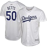 Outerstuff Mookie Betts Los Angeles Dodgers MLB Kids Youth 8-20 White Home Player Jersey