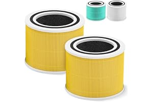 isinlive 2 Pack Core 300 True HEPA Replacement Filter for LEVOIT Air Purifier Core 300 and Core P350, H13 Grade 3-in-1 Filtra