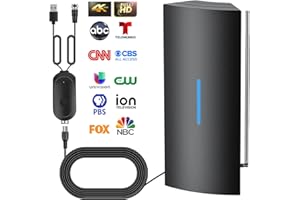 QBOY 950+ Miles Range for TV Antenna, TV Antenna for Smart TV Indoor with 17 INCH Adjustable Extendable Dipoles, Digital TV Antenna Indoor Support 8K 4K 1080P for All TVs - 36ft Coax Cable