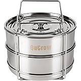 QuCrow Stackable Steamer Insert Pan with Sling - Stainless Steel Food Steamer for 6/8 Quart Pressure Cooker – Instant Pot Acc