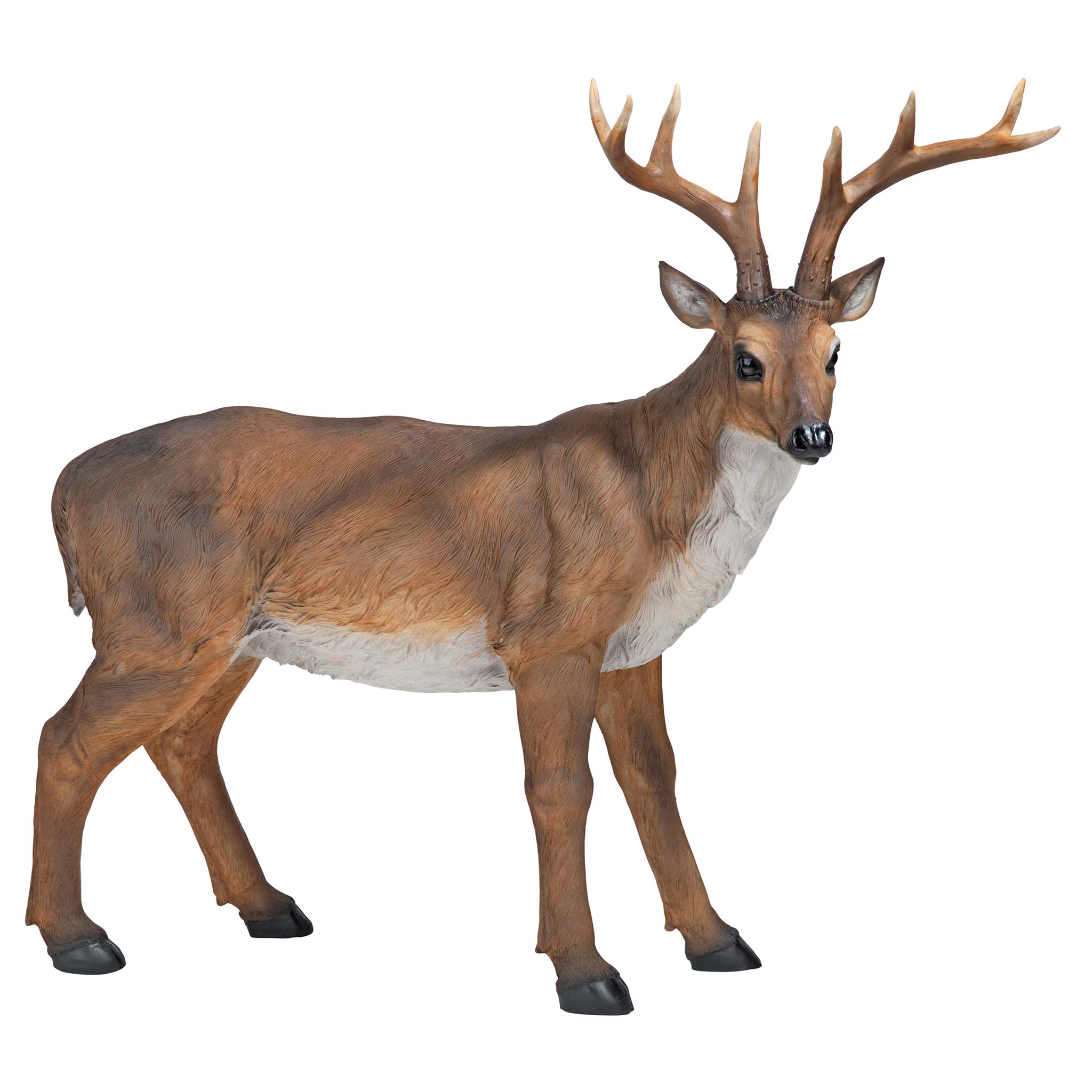 Photo 1 of ****BROKEN LEGS*****Design Toscano Big Rack Deer Buck Indoor/Outdoor Garden Decoy Animal Statue, 28 Inch Long, 24 Inch Tall, Cast Stone Resin, Brown Finish