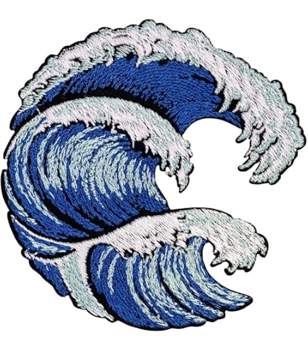 Patch Ricamato Onde Marine, Da Stirare O Cucire, Distintivo Onda Per Surfisti, Logo Applique, Made UK - Foto 5