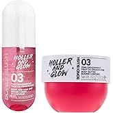 Bundle of Holler And Glow Bondi Blush Pink Dragonfruit Body & Hair Mist + Body Butter, Body Spray, Hair Perfume For Women, Jasmine, Amber Scented, Floral, Moisturizing, Nourishing, 2 Piece Set