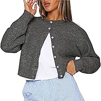 Women Y2k Crop Cardigan Sweater Crop Button Down Cardigan