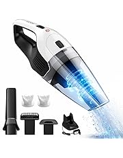 Aspirabriciole, Holife Aspirabriciole Senza Fili Potente, Aspirapolvere Portatile 100W Autonomia di 30 min, 2 Filtri, Ideale per Casa e Auto [Secco 600ml / Umido 100ml, Bianco]