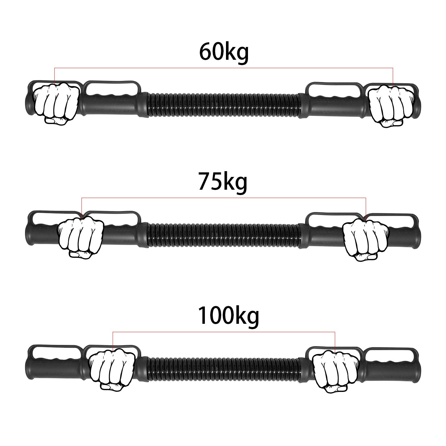 INNOLIFE Power Twister Bar Exerciser Workout Adjustable Chest Expander