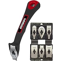 ALLWAY CS6 Soft-Grip Contour Scraper Set with 6 Blades and Blade File