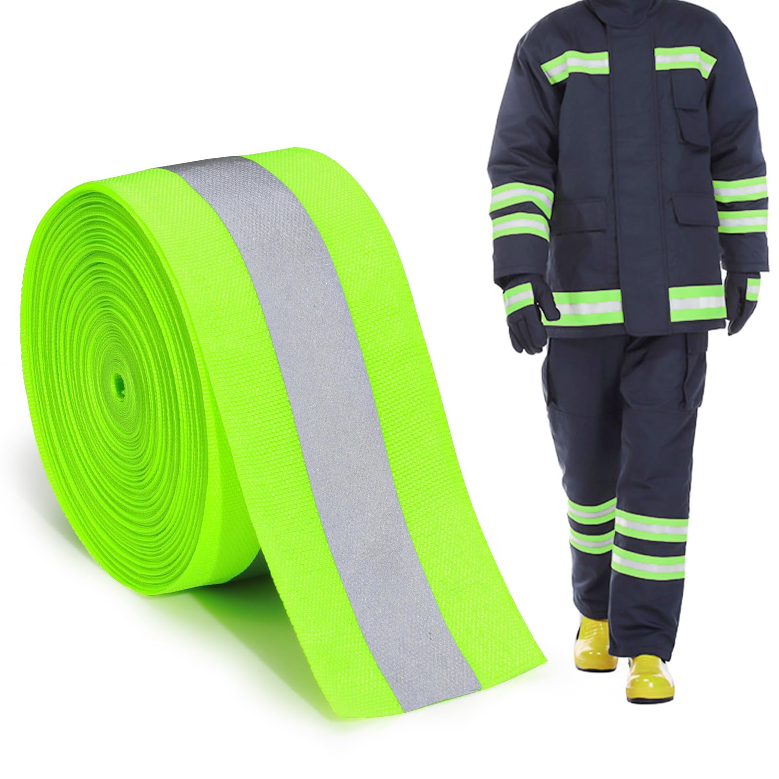 Modixun 5cm x 18m Reflective Tape for Clothing, High Visibility Reflective Fabric Tape Strips, Sew on Reflective Ribbon Patch Straps Bands for Safety Running Gear Clothes