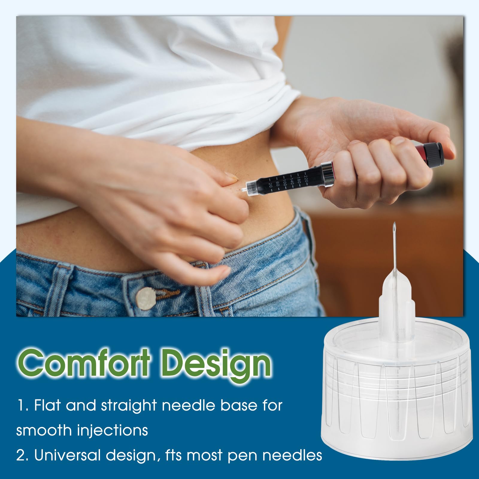 200 Count Insulin Pen Needle 32G 4 mm (5/32”), Universal Fit Compatible with Most Pen Injector Device, Ultra-Thin for Comfortable Insulin Injection