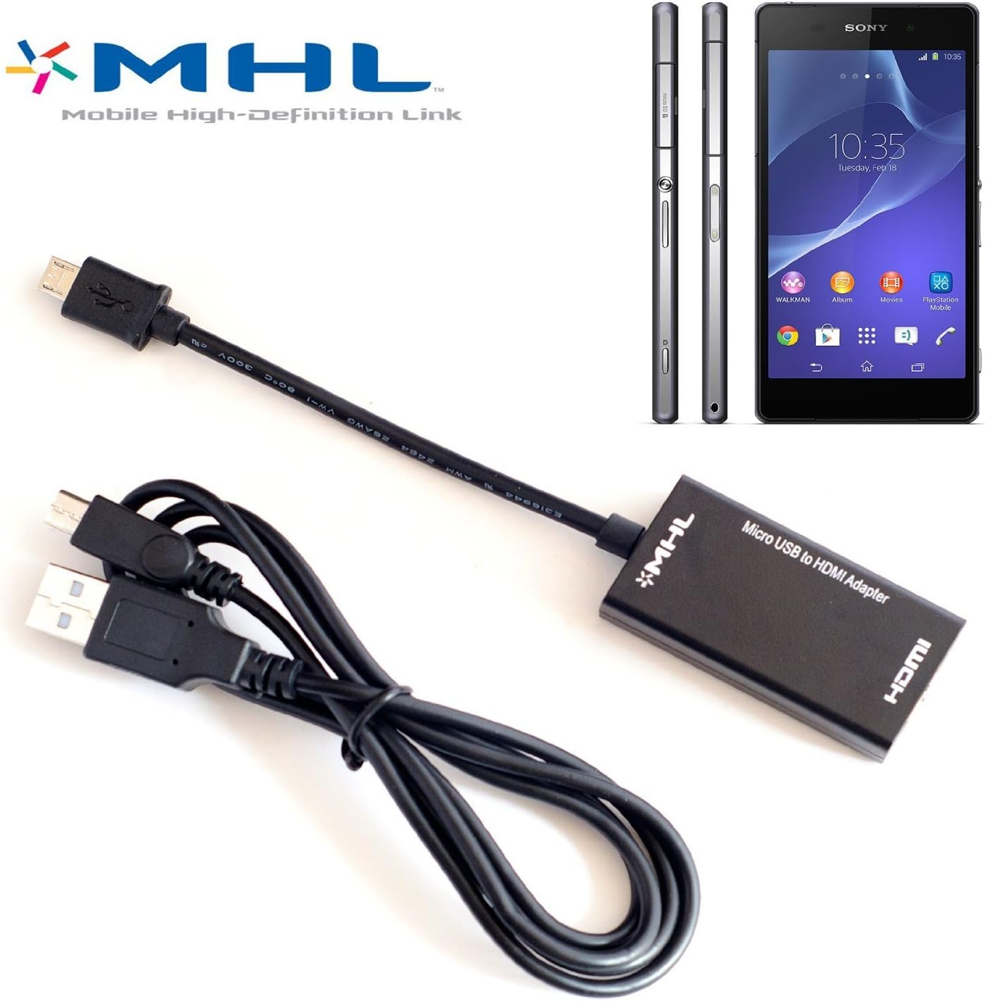 Volans brand new 1080P Micro USB MHL to HDMI HDTV CABLE ADAPTER out for Sony Xperia Z5 adaptors