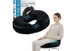 SLANA Postpartum Donut Pillow – Butt Donut Pillow Tailbone Pain Relief Cushion, Memory Foam Hemorrhoid Pillow & Coccyx Support for Pregnancy, Tailbone Pain, Anti-Slip Butt Pillow for Bed, Office, Car
