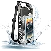 TYUTOSEG IP68 Waterproof Dry Bag, 2L - Roll Top Waterproof Pool Bag，Dry Bags for Kayaking Waterproof-w/Phone Pouch,Large Waterproof Phone Pouch,Boating & Kayak Accessories Camping (Gray 2L)