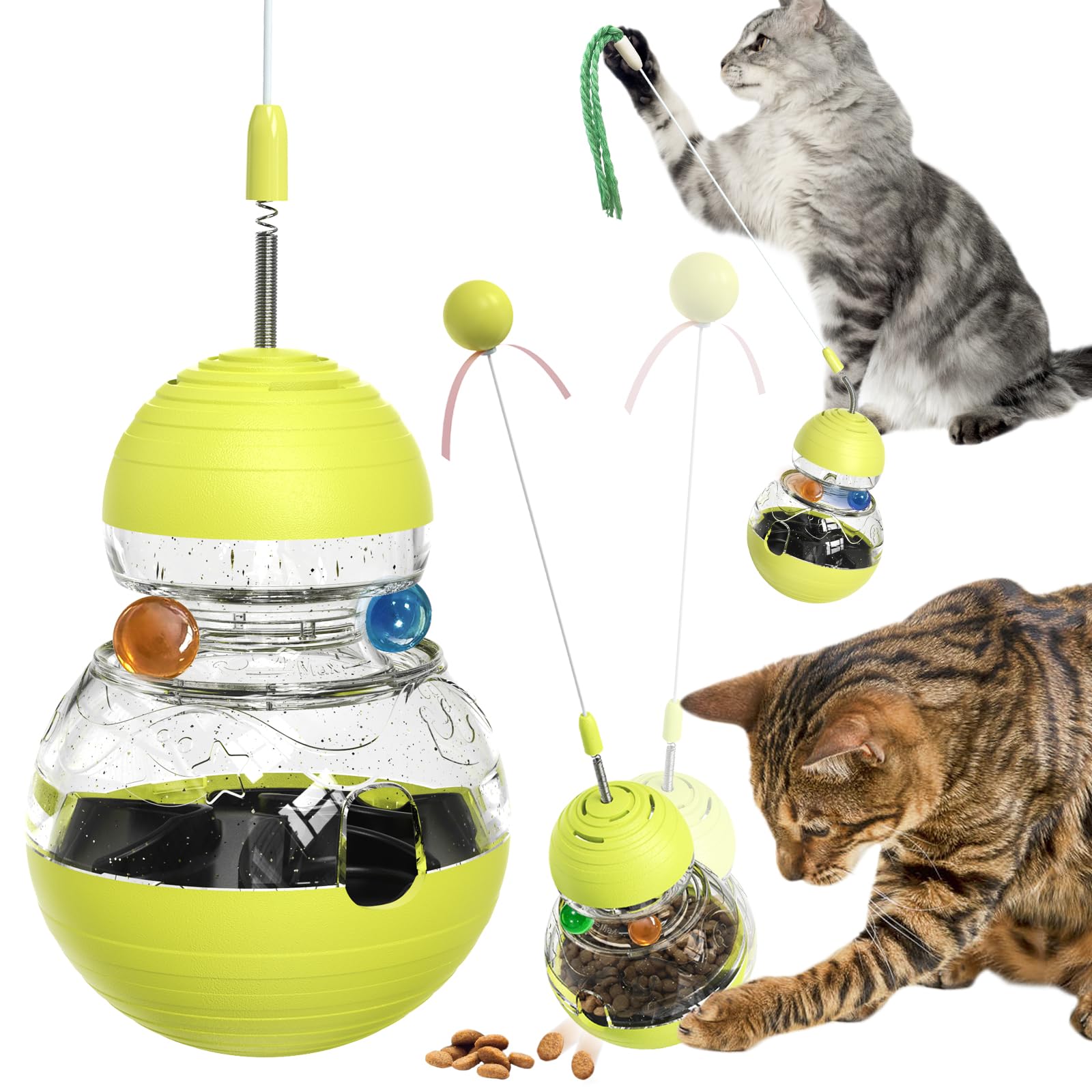 Photo 1 of TLKNG Cat Interactive Toys for Indoor Cats Kitten Wand Toy Weight Loss Lose Kitty Tracking Balls Slow Food Dispenser Feeder Treat Dispensing Feeding Pet Supplies Birthday Gift