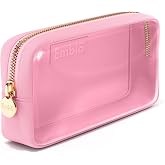 Makeup Bag for Women, Travel Cosmetic Organizer, Waterproof Toiletry Pouch | Small Skincare Bag with Zipper, Waterproof Beauty Pouch for Purse, Travel Essentials, Nylon &amp; PVC Clear Make Up Case