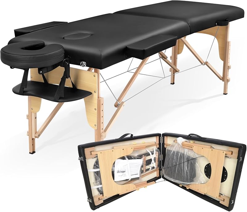 Eccellensedie Portable Massage Table 2-Zone Foldable Beauty Bed