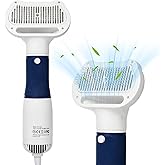 3-in-1 Dog Hair Dryer with Slicker Brush for Small and Medium-Sized Dogs and Cats Pet Hair Dryer Dog Blow Dryer Portable Overheat Protection Adjustable Temperature