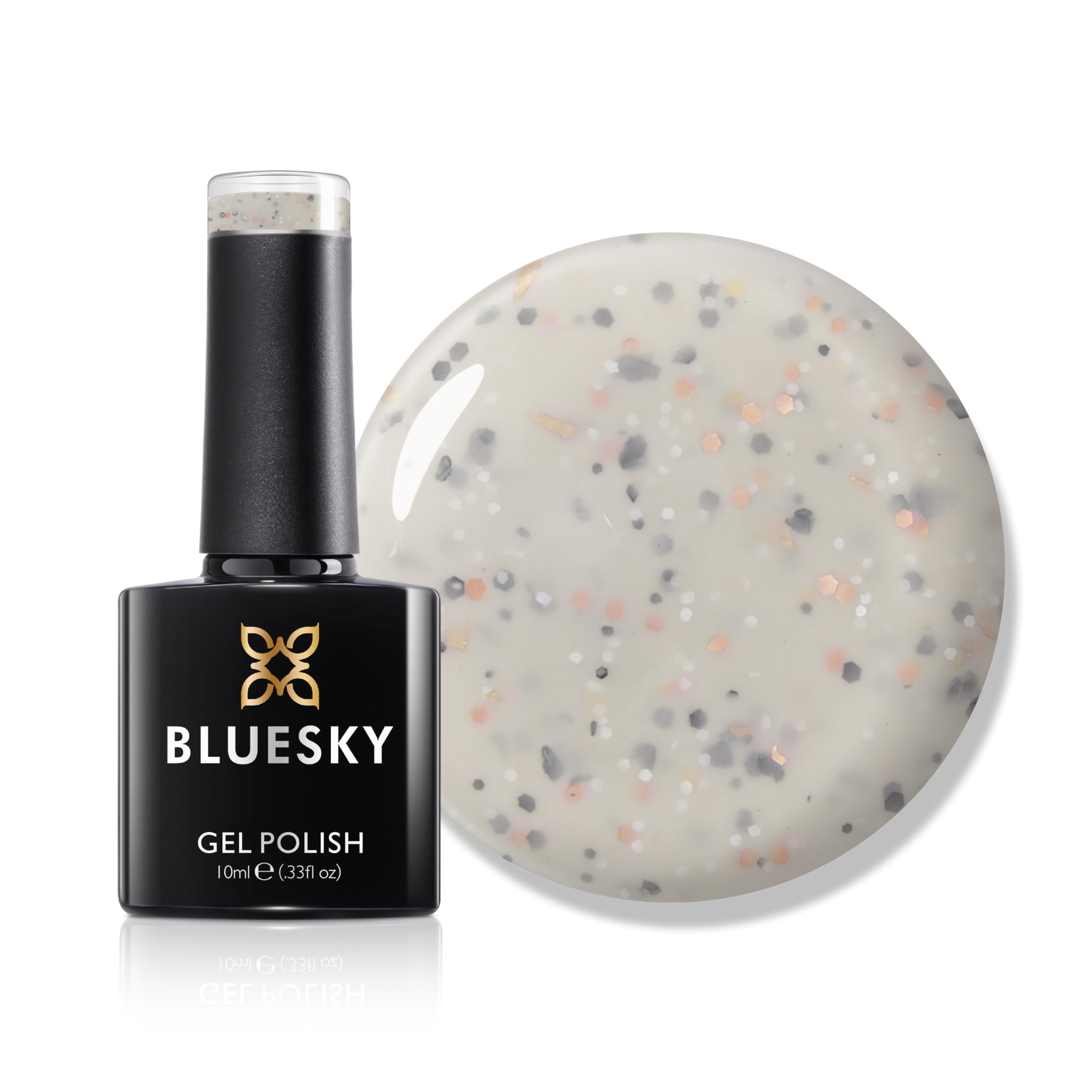 Bluesky Gel Polish, Granite Gel, Sweet as Kiwi - BGR02, Beige. Long Lasting, Chip Resistant, 10 ml (Requires Drying Under UV LED Lamp)