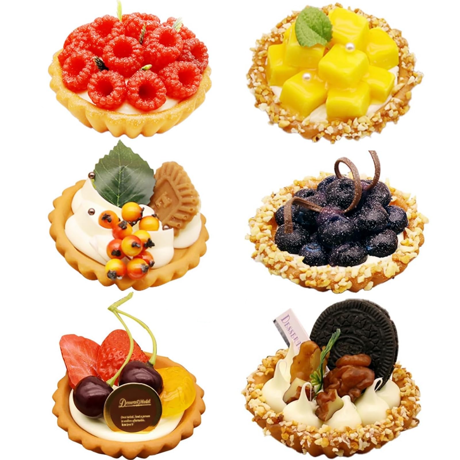 Photo 1 of 6Pcs Artificial Simulation Fake Cake Cupcakes Model, 3 inch Fake Pie Pastries Muffins Desserts, Realistic Faux Cake Food Props Fits for Photography Kitchen Home Wedding Display Bakery Party Decoration