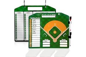 QCBF Magnetic Baseball Lineup Board，Baseball Lineup Cards Baseball Lineup Board for Dugout Baseball Accessories 40 Sheets Lineup Cards Baseball Clipboard