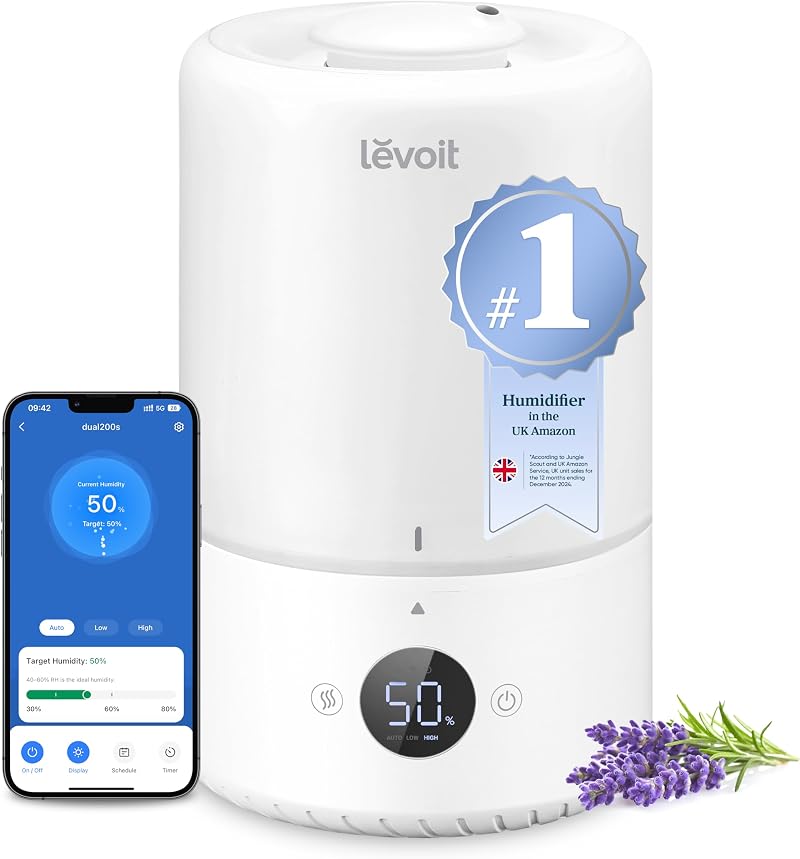 Levoit Smart Humidifier 3L Top Fill WiFi Alexa Auto Mode Quiet White