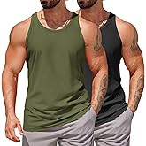COOFANDY Men's Workout Tank Tops 2 Pack Y Back Sleeveless Shirts Gym Muscle T Shirt Bodybuidling Athletic Stringer Tee