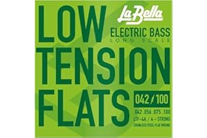 La Bella LTF-4A Low Tension Flats Long Scale Stainless Steel Flat Wound 4- String Electric Bass 42-100