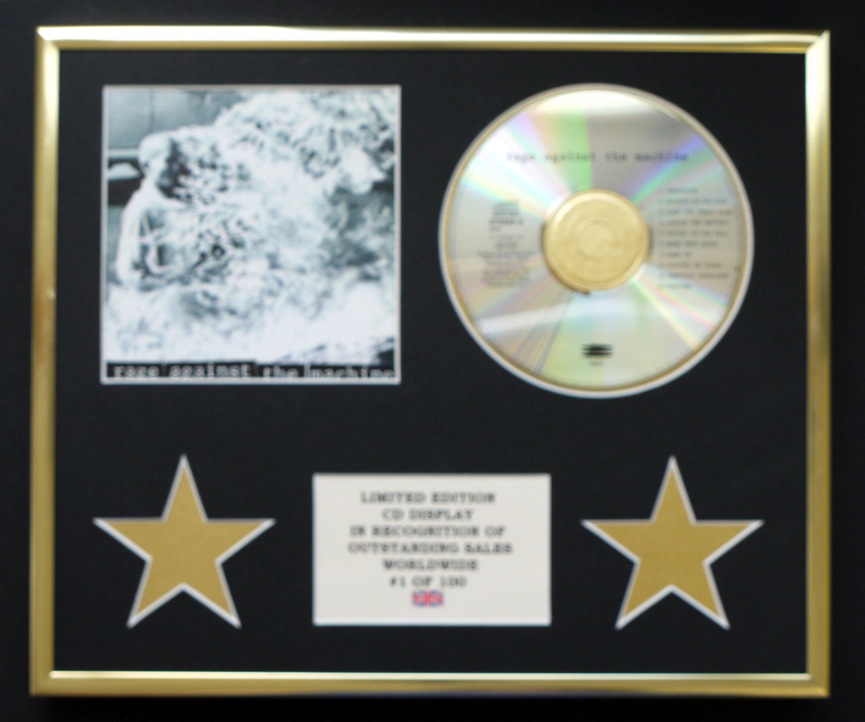 RAGE AGAINST THE MACHINE/CD DISPLAY/LIMITED EDITION/COA/RAGE AGAINST THE MACHINE