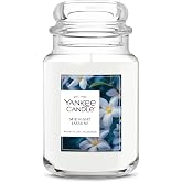 Yankee Candle Midnight Jasmine Scented Candle, 22oz Large Jar | Up to 150 Hour Burn Time, Room Filling Fragrance, Long-Lastin
